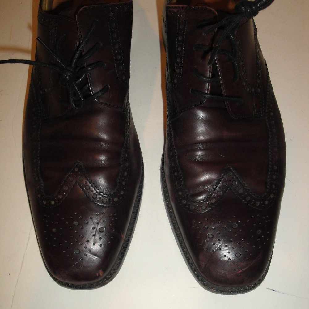 COLE HAAN WINE COLORED LEATHER WINGTIP MENS SIZE 11M